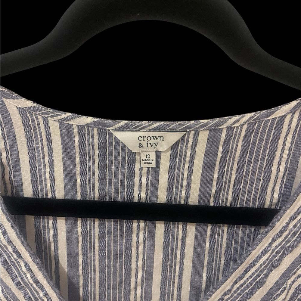 Crown & Ivy Navy and White Striped Maxi Dress - Picture 2 of 3
